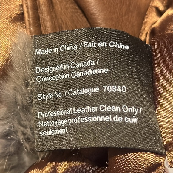 VINTAGE DANIER LEATHER JACKET WITH RABBIT FUR TRIMMING ON COLLAR AND CUFFS L - Picture 16 of 17